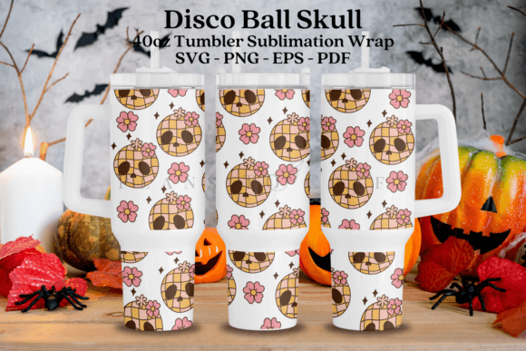 Disco Ball Skull Halloween 40oz Tumbler