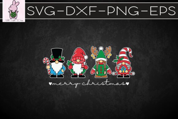 Four Gnomes Merry Christmas SVG