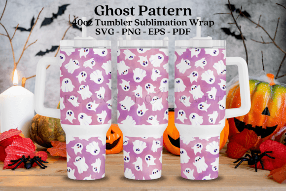 Ghost Pattern Halloween 40oz Tumbler