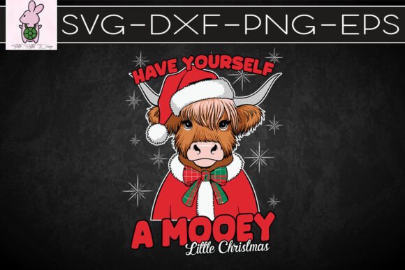 Highland Mooey Christmas Western SVG