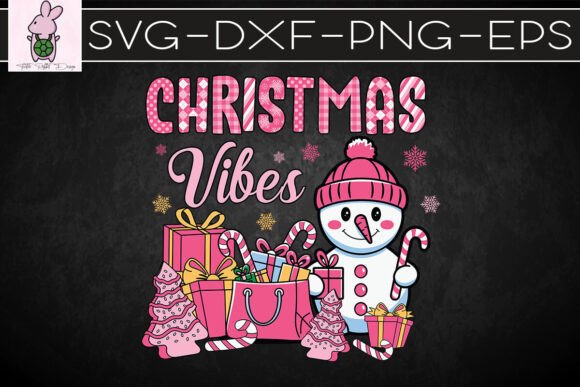 Pink Christmas Vibes Happy New Year SVG