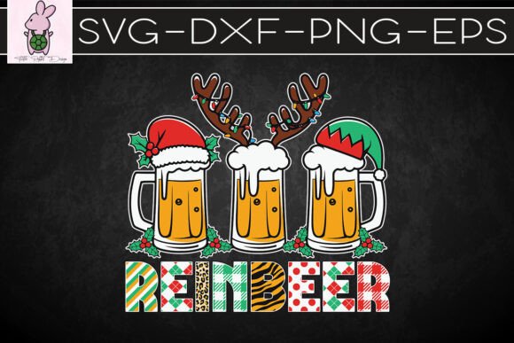 Rainbeer Reindeer Reinbeer Christmas SVG