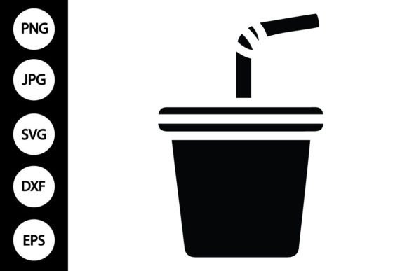 Silhouette Cup with Straw SVG