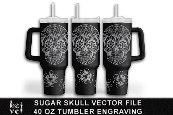 Sugar Skull Tumbler Engraving File SVG