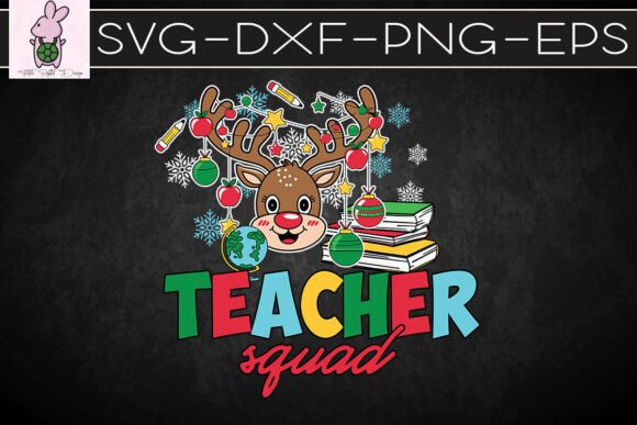 Teacher Squad Reindeer Buffalo Xmas SVG